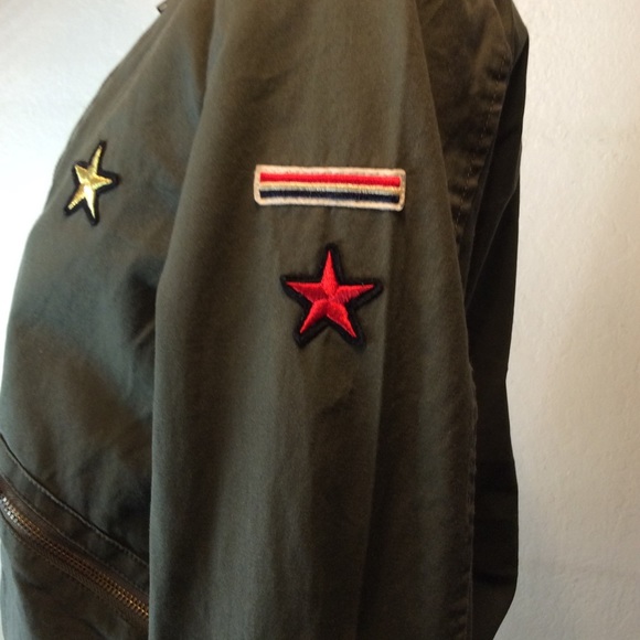 freebird army bomber jacket with patches S - Picture 3 of 6